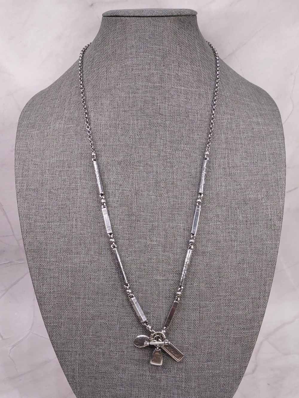 Brighton Silver Bar/Toggle Charm Necklace